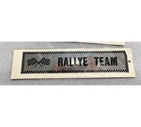 Adesivo Sticker "RALLYE TEAM" Cromato Epoca Vintage Auto Moto 30x6cm