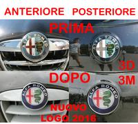 ADESIVO STICKERS 3D STEMMA COFANO ANTERIORE + POSTERIORE LOGO ALFA ROMEO 2016