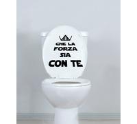 ADESIVO STICKERS DECAL BAGNO " CHE LA FORZA SIA CON TE" STAR WARS TOILETTE WC
