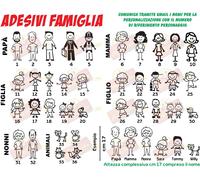 ADESIVO STICKERS DECAL FAMIGLIA BIMBI A BORDO FIGLI PERSONALIZZATO AUTO ON BOARD