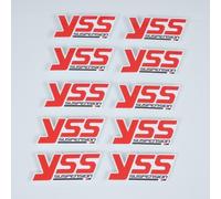 Adesivo stickers YSS Suspension rosso bianco nero per moto