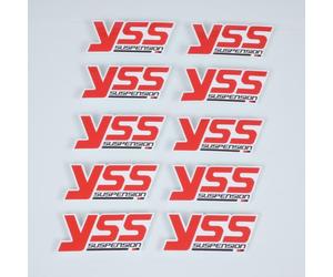 Adesivo stickers YSS Suspension rosso bianco nero per moto