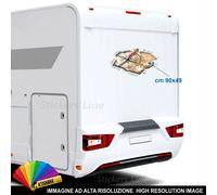 Adesivo strappo squarcio lamiera Camper Caravan CARTINA GEOGRAFICA BUSSOLA cm 90