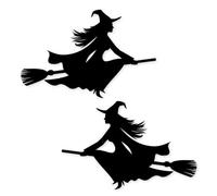 Adesivo strega su scopa I 15 cm I Nero I confezione da 2 I adesivo per esterni I per auto camion moto motorino scooter veicoli I resistente ai raggi UV e alle intemperie I kfz461