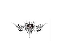 Adesivo tatuaggio tatuaggio temporaneo linea a spirale nera impermeabile modello simmetrico di lunga durata tatuaggio finto per donna(SS-054)