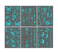 Adesivo Temporaneo Luminoso per il Corpo | Sticker Stelle Effimero Trucco Arte Corporea | Decorazioni Fluorescenti Impermeabili per Feste ed Eventi a Tema