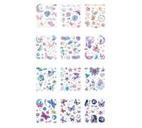 Adesivo Temporaneo Per Il Viso Con Farfalla Sfumata Glitterata Impermeabile Dream Planet 105 * 120mm