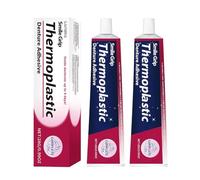 Adesivo termoplastica per protesi dentali Dobshowe, cuscinetti antiscivolo 28 G, morbido e a lunga durata, kit di riparazione per protesi dentarie, guardando (2 pezzi)