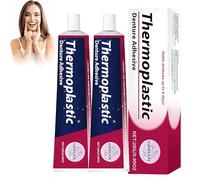 Adesivo termoplastico per protesi, colla per la riparazione di dentiere, tenuta confortevole, migliora il comfort orale, facile da usare, per protesi totali e parziali, 28 g (2Pezzo)