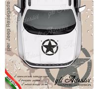 Adesivo teschio per Renegade per cofano STELLA CERCHIO ROVINATA