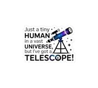 Adesivo Tiny But Mighty Stargazer - Telescope Power Vinyl Decal for Cosmic Dreamers (7,6 x 7,6 cm)