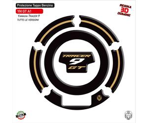 Adesivo TRACER 9 GT per tappo serbatoio resinato Nero Oro YH GT A1
