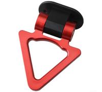 Adesivo triangolare per gancio di traino per esterni auto, in ABS cromato stile da corsa, emblema decorativo per montaggio, 18 x 12 cm (rosso)