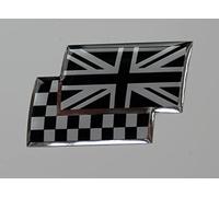 Adesivo UNION JACK/CHEQUERED FLAGS - Cromo/Nero A Cupola GEL