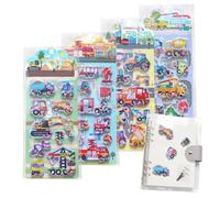 Adesivo Veicolo 3D,4 Pezzi Creativi In PVC Per Feste | Adesivi Di Trasporto Per Bambini E Ragazzi | Per Diari Album Fotografici Custodie Telefoniche Laptop Skateboard