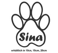 Adesivo zampe con nome a scelta adesivo auto zampe di cane zampe di gatto 180/2
