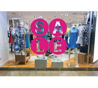 Adesivo4You Vetrofanie Saldi SCONTI - BOLLINI SCONTI 10% 20% 30% 40% 50% 70% - Decorazioni Saldi sconti - Fuori Tutto, Saldi vetrine Negozi, Stickers (Rosso (R), 50x50 cm.)