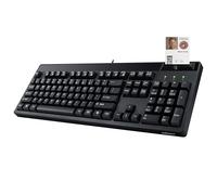 Adesso EasyTouch 130SB Tastiera Meccanica Cablata con Interruttori Rossi, Lettore Smart Card Integrato, Copilot AI Hotkey, 2X Tasti di Stampa Grande, 104 Tasti Full Size per PC Windows