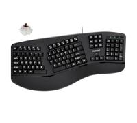 ADESSO EasyTouch 150 Tastiera Meccanica Ergonomica Cablata con Switch Cherry MX Brown, Poggiapolsi integrato, Hotkey AI Copilot dedicato, Layout full-size con tastierino numerico per una digitazione