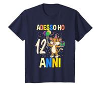 Adesso Ho 12 Animale Anni Leopardo Compleanno Maglietta, Bambini, Navy, 6 Anni