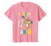 Adesso Ho 12 Animale Anni Leopardo Compleanno Maglietta, Bambini, Rosa, 8 Anni