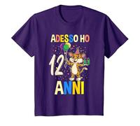 Adesso Ho 12 Animale Anni Leopardo Compleanno Maglietta, Bambini, Viola, 2 Anni