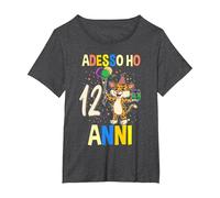 Adesso Ho 12 Animale Anni Leopardo Compleanno Maglietta, Donna Plus-Size, Grigio Scuro, 6X