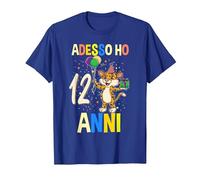 Adesso Ho 12 Animale Anni Leopardo Compleanno Maglietta, Uomo, Blu Reale, XXL
