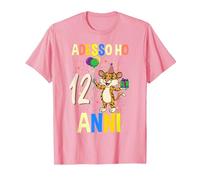 Adesso Ho 12 Animale Anni Leopardo Compleanno Maglietta, Uomo, Rosa, XXL