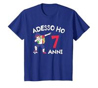 Adesso Ho 7 Anni 7° Compleanno Maglietta, Bambini, Blu Reale, 4 Anni