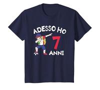 Adesso Ho 7 Anni 7° Compleanno Maglietta, Bambini, Navy, 4 Anni