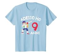 Adesso Ho 9 Anni 9° Compleanno Maglietta, Bambini, Celeste, 6 Anni