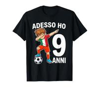 Adesso Ho 9 Anni Dab Calcio Compleanno Bambino Italia Maglietta
