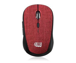 Adesso iMouse S80R 2.4Ghz Fabric Wireless Red Fabric Mini Optical Mouse, 5-Butto