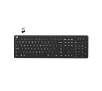Adesso WKB-5300UB Tastiera Wireless Fullsize con tasti a forbice, ricevitore USB-A da 2,4 GHz, layout a 104 tasti, tasti di scelta rapida multimediali per Windows Mac OS, digitazione silenziosa, nero