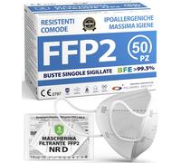 ADESTE - 50 Mascherine FFP2 Bianche Certificate CE, Filiera Controllata, Analler
