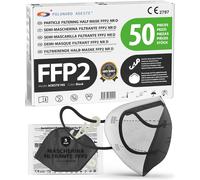 ADESTE - 50 Mascherine FFP2 Nere Certificate CE, Filiera Controllata, Anallergic