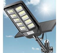 Adewalk 1000W Lampione Solare Led Esterno con Telecomando, IP67 Impermeabile Lampada Stradale Solare con Sensore di Movimento, 6500K Super Bright Lampioni da Giardino Esterno Solari per Garage Strada