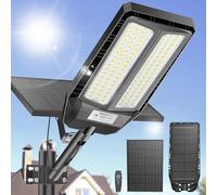 Adewalk 1200W Lampione Solare Led Esterno con Telecomando, IP66 Impermeabile Lampada Stradale Solare con Sensore di Movimento, 6500K Super Bright Lampioni da Giardino Esterno Solari per Garage Strada