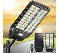 Adewalk 2600W Lampione Solare Led Esterno con Telecomando, IP66 Impermeabile Lampada Stradale Solare con Sensore di Movimento, 6500K Super Bright Lampioni da Giardino Esterno Solari per Garage Strada