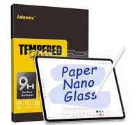 Adeway Protezione Schermo iPad Pro 13 pollici (2024,M4,7th generazione), [Vetro temperato e sensazione di scrittura su carta]-per prendere appunti e disegnare come su carta,anti-riflesso,2 Pezzi