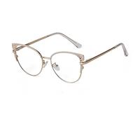 ADEWU Occhiali Blu Che Bloccano la Luce Occhiali da Gatta Donna Moda Cerniere a Molla Occhiali da Vista Retrò Montatura in Metallo
