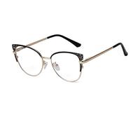 ADEWU Occhiali Blu Che Bloccano la Luce Occhiali da Gatta Donna Moda Cerniere a Molla Occhiali da Vista Retrò Montatura in Metallo