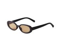 ADEWU Occhiali da sole ovali da donna, stile retrò, da uomo, stile vintage 90, per viaggi e guida, Nero champagne