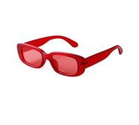 ADEWU Occhiali da Sole Retrò Occhiali Rettangolari Occhiali Piccoli alla Moda per Donna Uomo