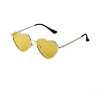 ADEWU Occhiali da Sole Vintage a Forma di Cuore, Occhiali da Sole Hippie a Forma di Cuore, Cerniera a Molla in Metallo Ultraleggero per San Valentino