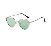 ADEWU Occhiali da Sole Vintage a Forma di Cuore, Occhiali da Sole Hippie a Forma di Cuore, Cerniera a Molla in Metallo Ultraleggero per San Valentino