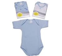 ADF Body Neonato in Caldo Cotone - Set 3 Pezzi - Manica Corta - Intimo Neonato Morbido e Traspirante - Corredino Nascita Bimbo/Bimba.100% in caldo in cotone.
