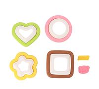 Adfaga 10 pezzi set di stampi per taglierina per sandwich staccabile fiore a forma di cuore a forma rotonda biscotti per toast per la colazione plastica fai da te