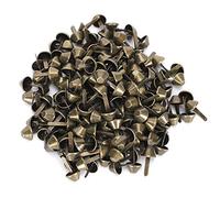 Adfaga 200 pezzi piatti per piedi piatti da 12 mm rivetti artigianali in pelle ottone antichi chiodi decorativi a prova di arruggini